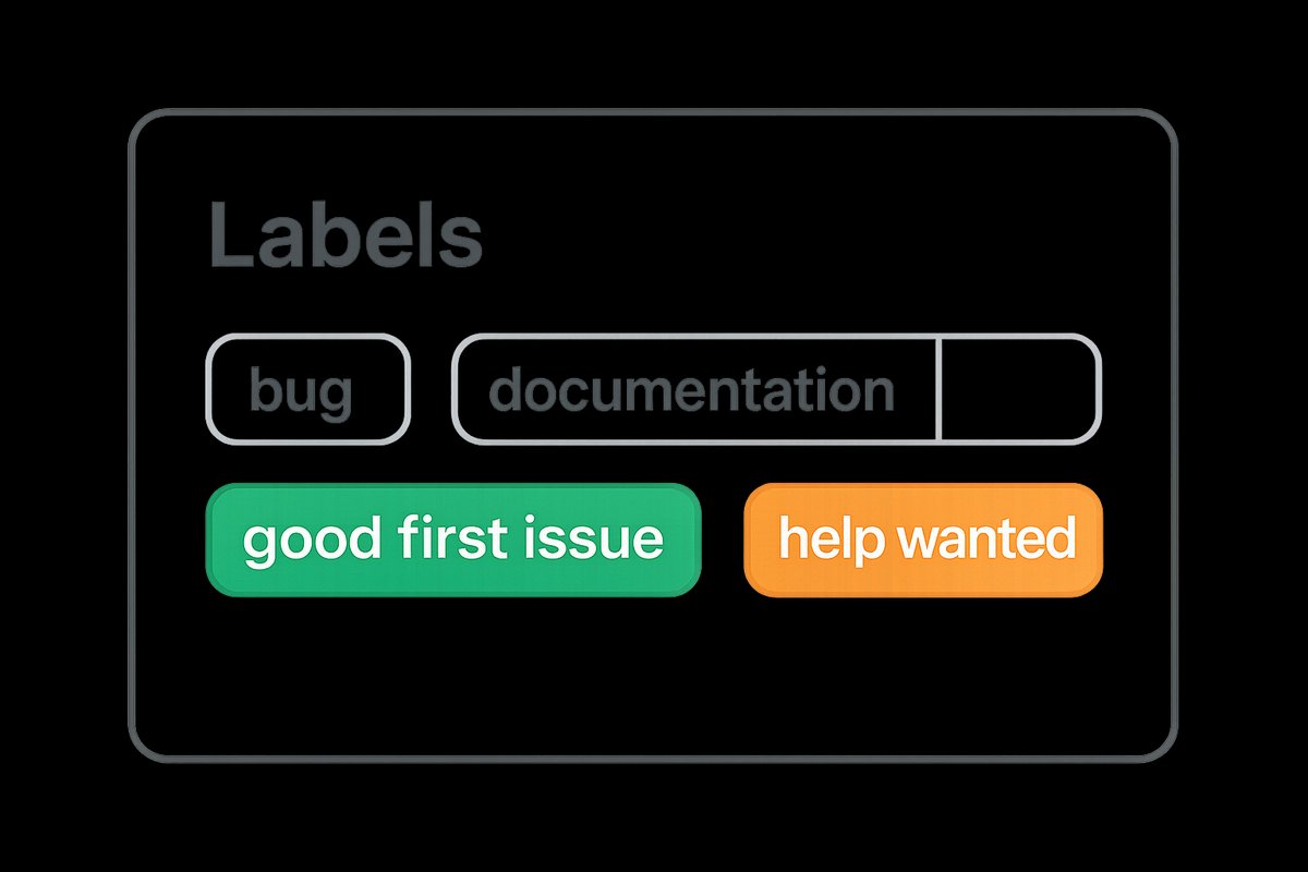 GitHub issue labels highlighting good first issue and help wanted