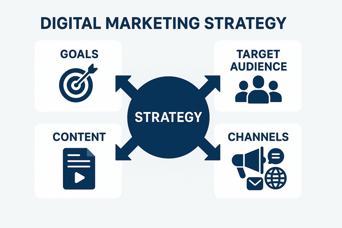 Visual representation of a digital marketing strategy framework