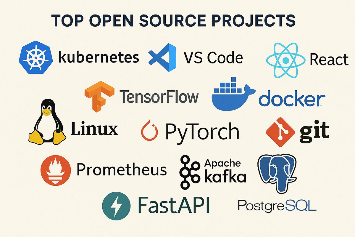 Open source landscape map showing 10 projects by domain
