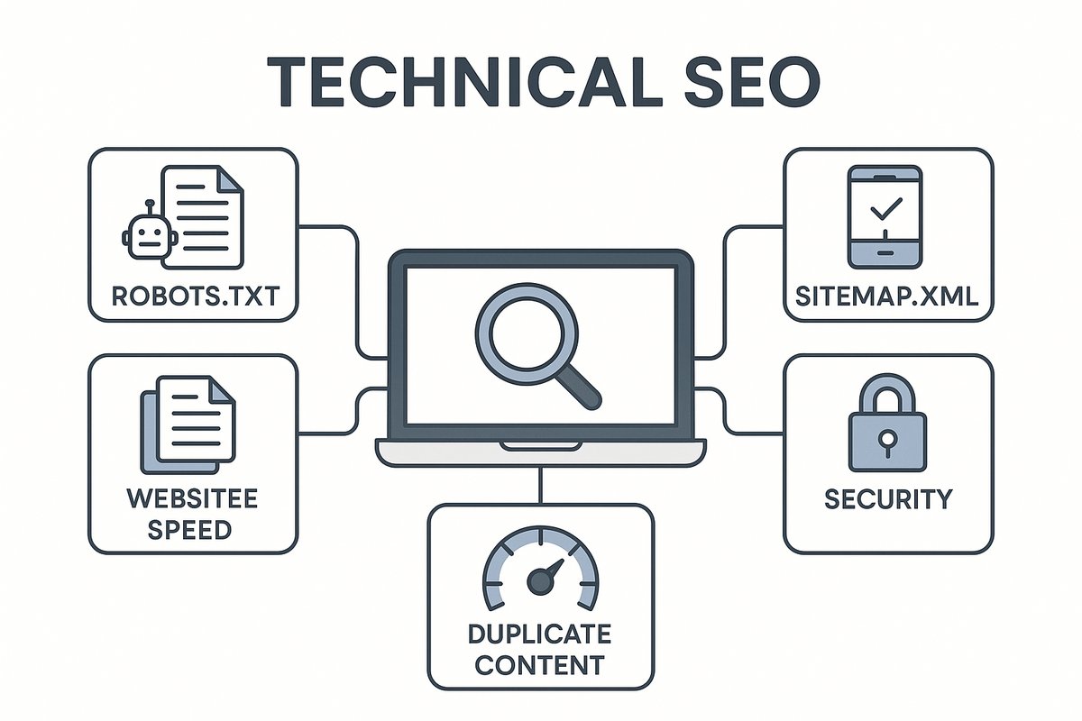 Diagram of technical SEO elements